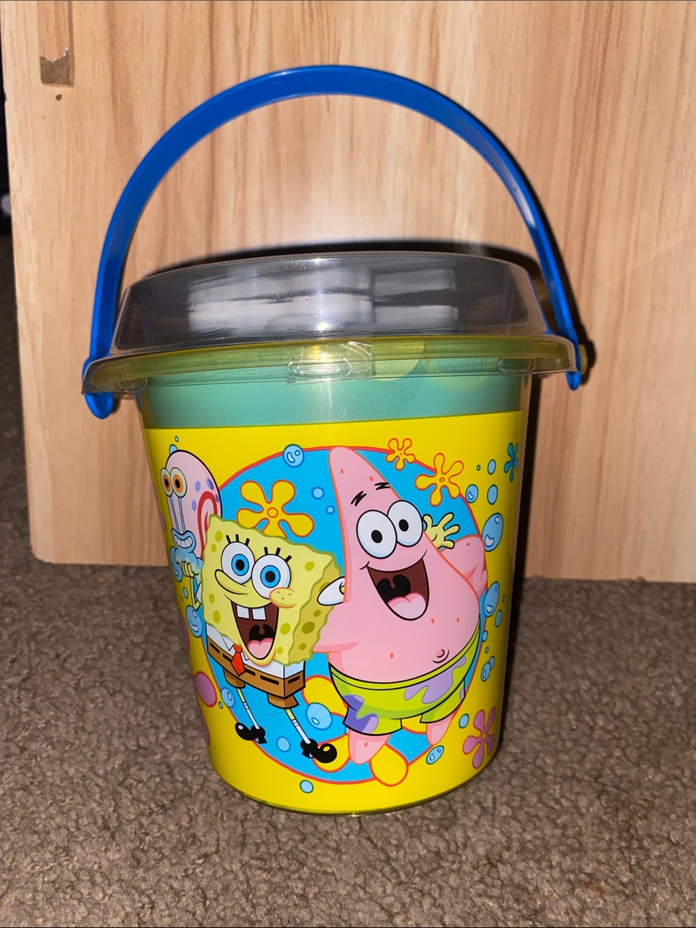 SpongeBob SquarePants BATH BUCKET Pail with Clear Lid.